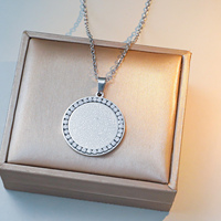 Collar de Acero Inoxidable 316L Impermeable con Circonita, Chapado en Oro de 18K, Joyería Árabe con Ayatul Kursi, Colgante Religioso Antideslustre