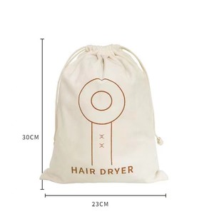 Sac en coton personnalisé avec logo, sac de rangement de luxe pour hôtel, pochette pour sèche-cheveux, sac anti-poussière en tissu, vente en gros - Product Image 6