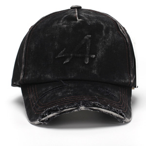 Boné de Beisebol Rasgado com Letras, Novo Estilo, 6 Painéis, Unissex, Casual, Para Casais, Versátil, Chapéu de Sol de Verão, Atacado de Fábrica - Product Image 2