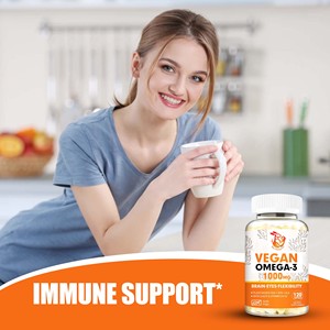 ราคาขายส่ง ซอฟต์เจลวีแกนโอเมก้า-3 1000 มก. ช่วยเสริมสมรรถภาพทางปัญญาและบำรุงสุขภาพสมองและดวงตา - Product Image 5