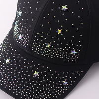 Gorra de béisbol ajustable para mujer con pedrería termoadhesiva y cristales de estrella, estilo Dad Hat, venta al por mayor, proveedor OEM personalizado
