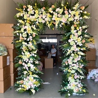 Arche florale tropicale artificielle carrée IFG, arrangement de fleurs en soie pliable et détachable pour mariage, fête, décoration de la maison