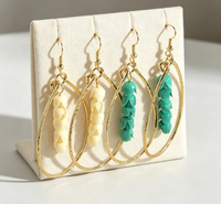 Anting Gantung Lingkaran Bunga Ukiran Resin Paduan Logam Gaya Bohemian Perhiasan Etnik Vintage Aksesoris Wanita Fashion Hadiah