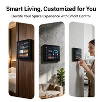 Panneau de commande tactile intelligent pour hôtel, 86 mm, 4 gangs, relais 16A, fil neutre, 220-240V, V0 PC, écran mural pour domotique
