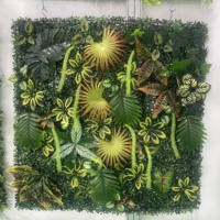 Panneaux muraux en gazon artificiel en plastique durable, ignifuge, respectueux de l'environnement, protection UV, toile de fond, verdure murale