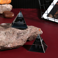 Pkcj-prisme pyramide en cristal gravé, clair, Triangle personnalisé poli en 3D, puissant, poids foncé