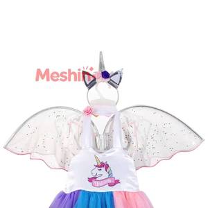 Robe en gaze licorne colorée et mignonne pour filles, idéale pour les spectacles et événements festifs - Product Image 2
