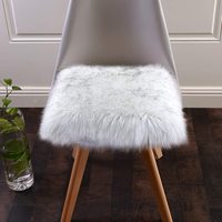 Coussins de chaise en fourrure douce coussins en peau de mouton 20 "X 20" petits tapis carrés en fausse fourrure