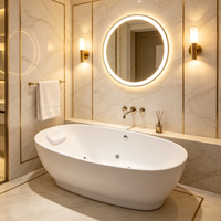 Baignoire autoportante moderne en acrylique avec jets de massage, baignoire à remous pour salle de bain de luxe