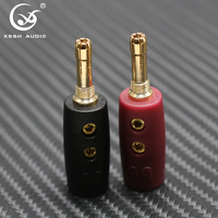 Connecteurs banane sans soudure de qualité audiophile YIVO pour câbles de haut-parleurs et d'amplificateurs, en laiton avec placage or ou argent véritable.