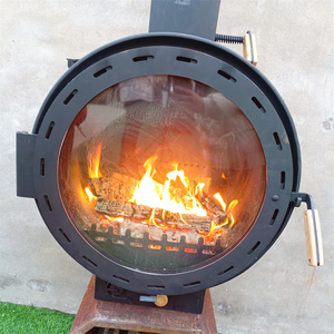 Cheminée en fonte de Offre Spéciale de l'Europe Poêle d'angle extérieur <span class=keywords><strong>suspendu</strong></span> moderne pour camping Granulés de bois brûlant décoratif - Product Image 5