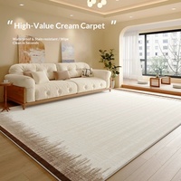 Nouveau tapis en fausse fourrure de style crème pour l'automne et l'hiver, lavable, nettoyable à la serpillière, pour le salon, la chambre à coucher, le chevet, le canapé