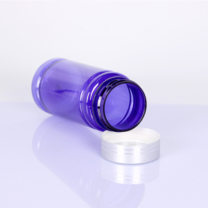 Blue Transparent PET Capsule <b>Bottle</b> 50ml 100ml <b>200ml</b> Pharmaceutical Pill Container With Child Resistant Cap - Product Image 5