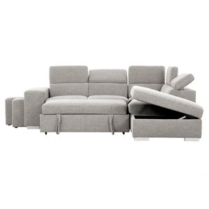 Factory Wholesale Selling L Type Folding <strong>Sofa</strong> <strong>Bed</strong> With Storage with 2 <strong>Footstools</strong> Dark Grey Sleeper <strong>Sofa</strong> Modern - Product Image 2