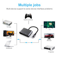 Hub USB-C 5-en-1 PD 100W vers HDMI, VGA, USB 3.0, charge rapide, adaptateur audio 3,5 mm, station d'accueil double écran pour ordinateur portable MacBook