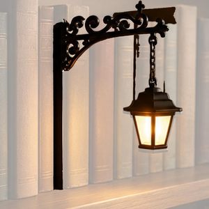 Lámpara de biblioteca en miniatura, lámpara colgante para estantería, luz nocturna LED cálida, iluminación decorativa vintage de madera para estantería - Product Image 1