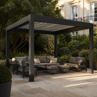 Pergola motorisée en aluminium Jiake avec toit à lames orientables et drainage pour projets d'aménagement de jardins, patios et terrasses contemporains
