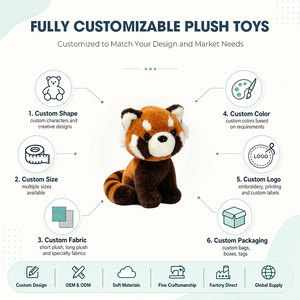Peluche ours, adorable ours en peluche avec queue rayée, peluche douce pour la décoration de la chambre des enfants, peluche sur mesure OEM ODM - Product Image 2