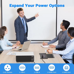 Anh Ổ cắm điện ẩn lật Bìa Cáp cubby 18W PD USB-C sạc cổng dữ liệu QC3.0 chức năng gắn bàn ổ cắm cho văn phòng nhà - Product Image 5