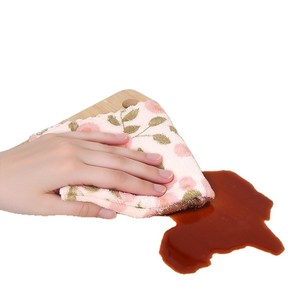 Coral Velvet Dishcloth Thickened Absorbent Soft Printed Rectangle Cleaning Cloth For Kitchen Household Use - Product Image 3