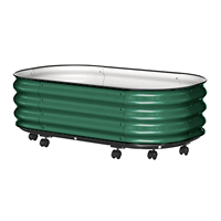 Jardinière surélevée en métal pour l'extérieur, avec système d'auto-arrosage, pour plantes à racines profondes, sur roulettes, pour légumes