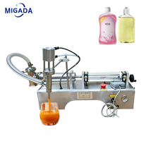 Machine de remplissage semi-automatique pneumatique pour petites quantités de savon liquide, eau minérale, pâte, etc.