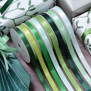 Grosir Pabrik 2.5cm wajah tunggal 50 yard menghias pohon Natal pita Satin warna Solid untuk acara pernikahan Natal - Product Image 3