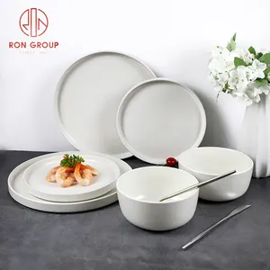 Low Price Restaurant Pure White Ceramic Dinner Tableware Sets For Catering Anency Wholesaler Porcelain Dinnerware Plates Set