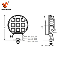 Luz LED Universal de 54W, 4000 Lúmenes, Iluminación Auxiliar Todoterreno para Camionetas y Equipos Industriales YW-0706A-4-54