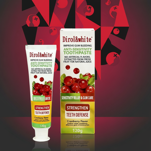 Dentifrice au charbon <span class=keywords><strong>de</strong></span> canneberge à marque privée, menthe fraîche, soulagement des dents sensibles, blanchissant, portable, pâte rouge et noire unique - Product Image 1