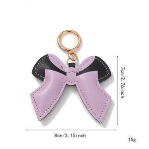 YY PU Leather Bow Keychain Small Backpack Key Ring Pendant Cute Bow Purse <b>Charms</b> with Lobster Clasp for Giifts - Product Image 3