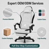 Chaise de jeu ergonomique avec massage, dossier haut, pivotante, pour bureau, avec repose-pieds, hauteur réglable, soutien lombaire