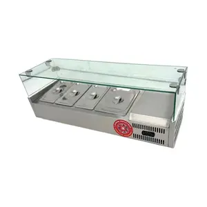 Prep Table Salad Sandwich Pizza Stainless Steel Refrigerator Commercial Commercial Prep Station