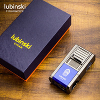 Nouveau Produit – Briquet à Cigare Classique de Voyage Coupe-Vent à Flamme Unique, Portable en Acier Inoxydable avec Support de Coupe en V, Rechargeable au Gaz