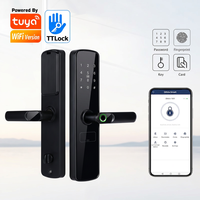Serrure intelligente avec nouveau design, contrôle à distance via l'application Tuya Wifi, mot de passe électrique, serrure de porte intelligente à empreintes digitales TTLock