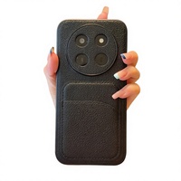 Nouvel étui de luxe 2-en-1 anti-chute en cuir PU noir avec insertion de cartes pour téléphone portable Honor X80Promax