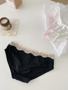 女の子のためのヨーロッパとアメリカの高弾性快適ニットソフト低ウエスト通気性花柄レースパンティー - Product Image 6