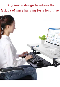 Laris Tanpa Pengeboran Dapat Disesuaikan Geser dengan Penjepit Komputer Pemasangan Mudah Baki <span class=keywords><strong>Keyboard</strong></span> Di Bawah Meja - Product Image 4