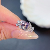 Factory Wholesale Hot Popular Classic Emerald Cut 6*8 mm Women's Wedding Ring 925 Sterling Silver with Natural Ametrine EM ODM