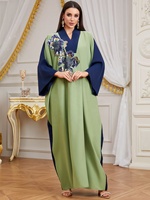 Nouvelle Robe Longue d'Été Grande Taille pour Femme - Respirante, Coupe Ample, Color-block, Broderie, Col en V, Longueur Mi-Mollet