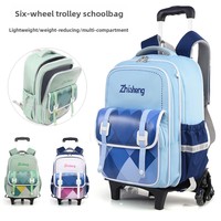 Sac à dos à roulettes pour enfants, unisexe, pour l'école primaire, imperméable, ultra-léger, extensible, en nylon, grande capacité - Nouveauté en promotion