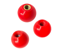 Poignée de meuble ronde en bakélite noire, rouge et blanche avec filetage coloré réglable pour armoire
