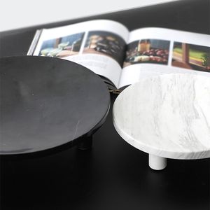 Vassoio Treppiede Moderno in Marmo Stonekocc, Decorazione Multifunzione per Cucina, Soggiorno, Hotel - Product Image 6