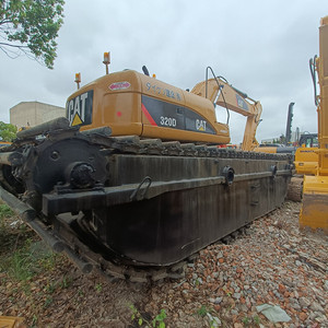 Excavatrice amphibie CAT 320D de 20 tonnes avec godet de terrassement d'une capacité de 1 m³, modèle d'excavatrice flottante amphibie d'occasion cat320d - Product Image 6