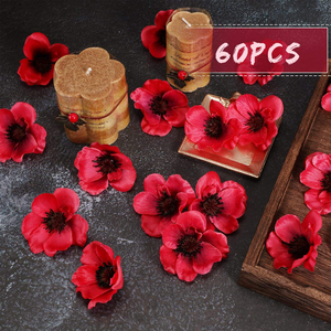 Se pueden emitir en nombre de PU mini poppies, flores artificiales, accesorios para fotografía de bodas, flores falsas. - Product Image 2
