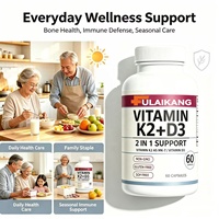 Capsules de supplément D3 K2 OEM, formule personnalisée sous marque privée, santé osseuse, certifié GMP, vente en gros de vitamines D3 K2
