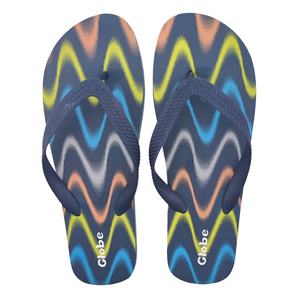 Chanclas de Playa para Hombre al por Mayor, con Estampado de Ondas Coloridas, Azul Marino, Diseño Abstracto, Antideslizantes, Personalizadas - Product Image 2