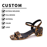 Nouvelles sandales sexy pour femmes à talons hauts, à bout ouvert, imprimé léopard, en cuir verni, avec brides avant et arrière, chaussures de voyage pour femme XiaoC50