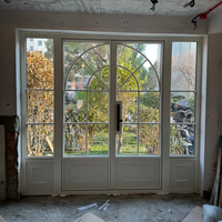 Ventana Abatible de Vidrio Curvo de Aleación de Aluminio, Ventana Francesa Retro, Ventanas Arqueadas y Elegantes para Apartamentos