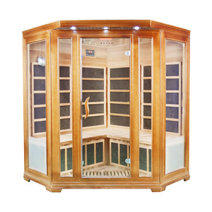 Manufacturer Direct Sale Indoor Wood Sauna 4 People Cabin Corner Far Infrared Carbon Sauna Room Low EMF - Product Image 2